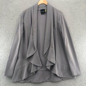 Lysse Cardigan Womens Medium Gray Shawl Collar Open Front Ponte Knit Athleisure